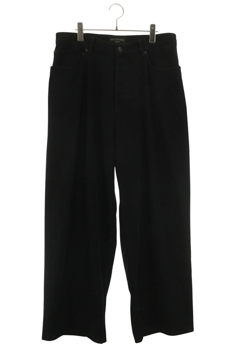 Balenciaga Washed Wide Denim Pants Black Size US 32