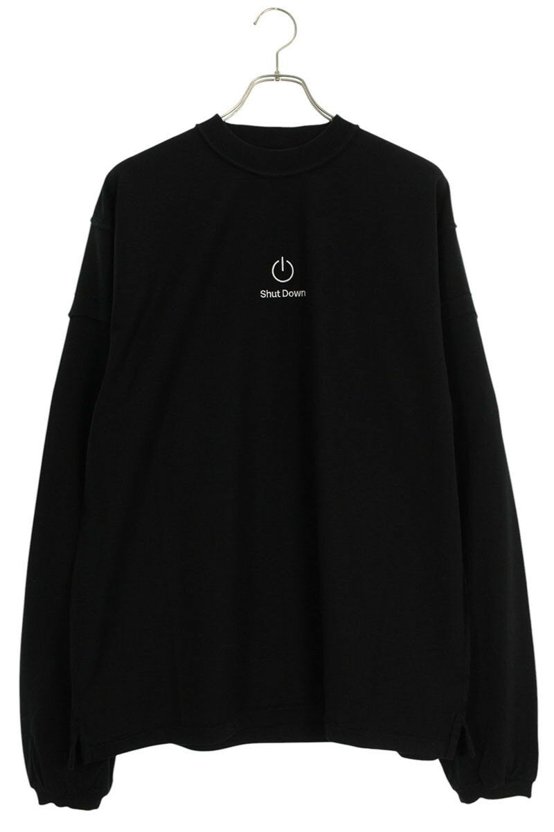 Vetements 25AW SHUT DOWN Embroidered Long Sleeve T-Shirt Black Size S