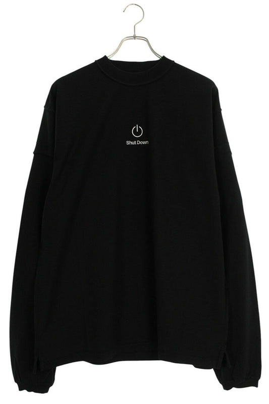Vetements 25AW SHUT DOWN Embroidered Long Sleeve T-Shirt Black Size S