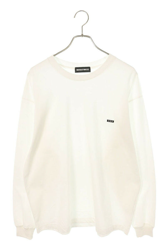 GOD SELECTION XXX Logo Patchwork Long Sleeve T-Shirt White Size L