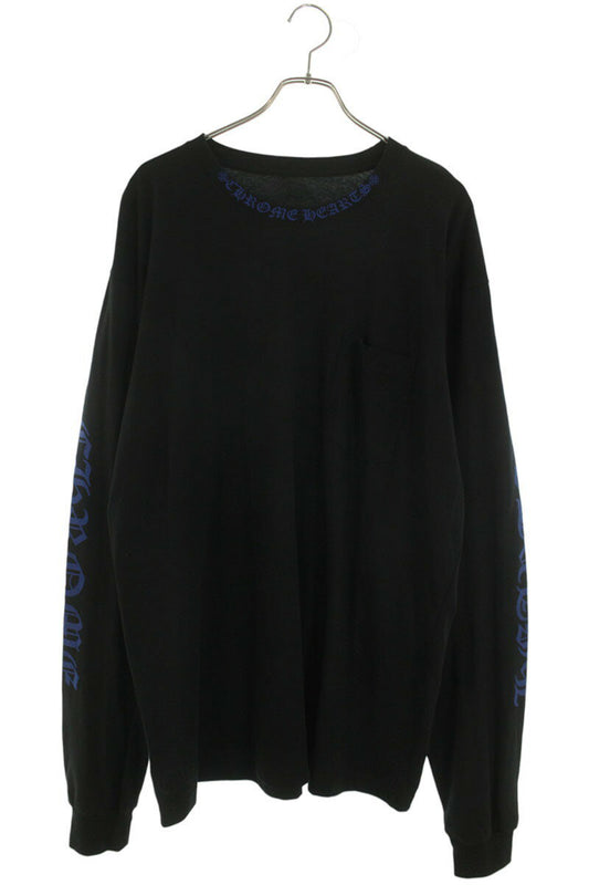 Chrome Hearts Neck Logo Print Long Sleeve Tee Black/Blue Size XXL