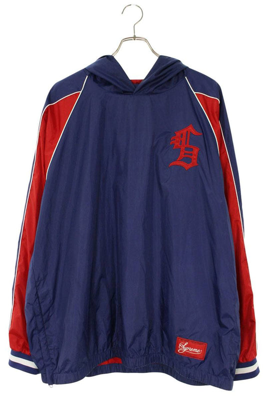 Supreme 23AW Hooded Warm Up Pullover Hoodie Blue x Red Size XL