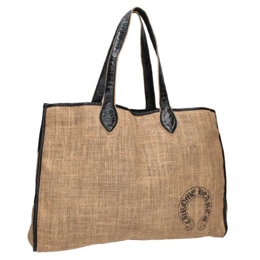 Chrome Hearts Leather Tote Bag Beige x Black x Silver