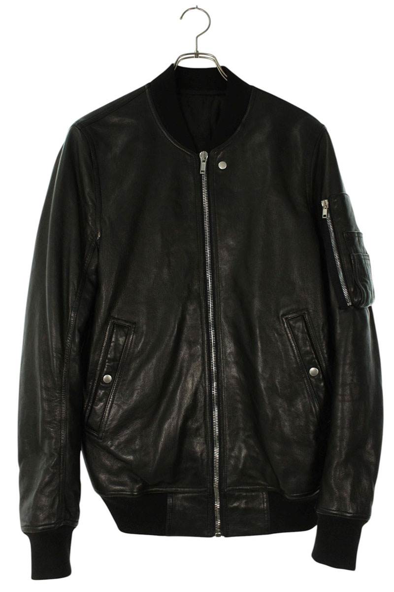 Rick Owens 23AW LNV MA-1 Leather Blouson Black Size L
