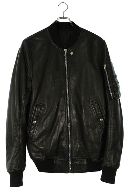 Rick Owens 23AW LNV MA-1 Leather Blouson Black Size L