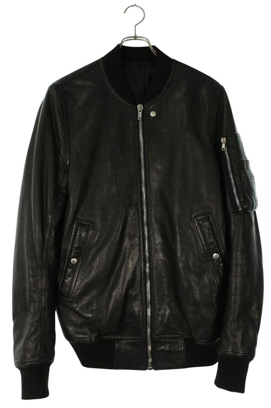 Rick Owens 23AW LNV MA-1 Leather Blouson Black Size L
