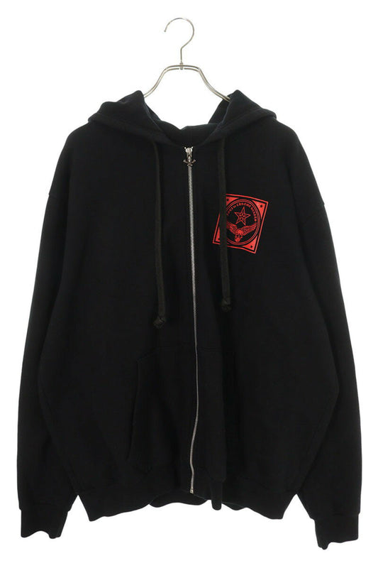 Chrome Hearts SWTSHRT HD ZIP FOTI Print Up Hoodie Black x Red x Silver Size XL