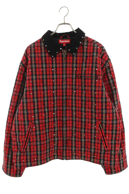 Supreme 25AW Quilted Work Jacket Plaid Stud Blouson Red Size XL