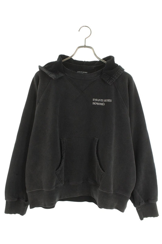 Vintage Enfants Riches Deprimes Tops - ENFANTS RICHES DEPRIMES 25AW LOGO RAGLAN AFTERHOOD Hoodie Black Size M - Authentic Archive