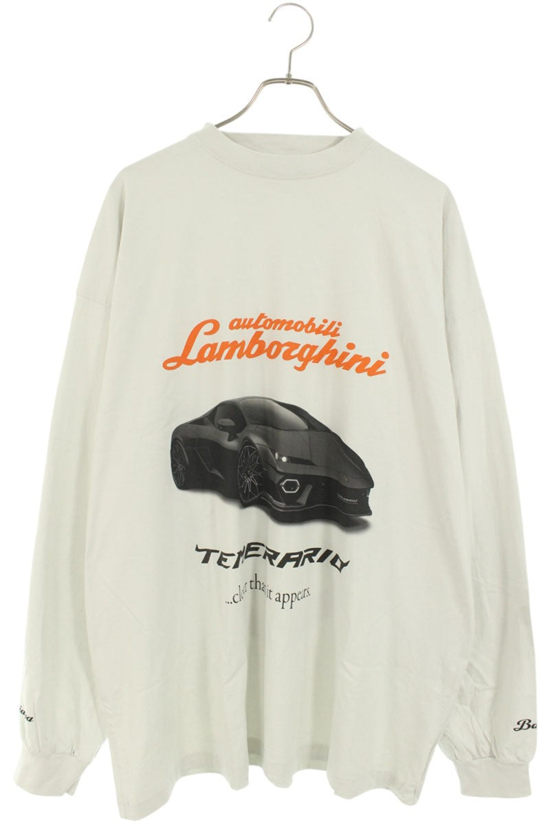 Balenciaga 25AW Logo Print Long Sleeve T-Shirt Gray Size 4