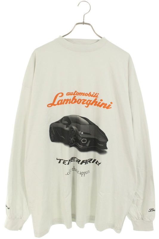 Balenciaga 25AW Logo Print Long Sleeve T-Shirt Gray Size 4
