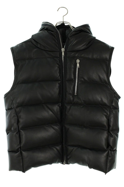 Rick Owens 23AW Lamb Leather Hooded Down Vest Size M
