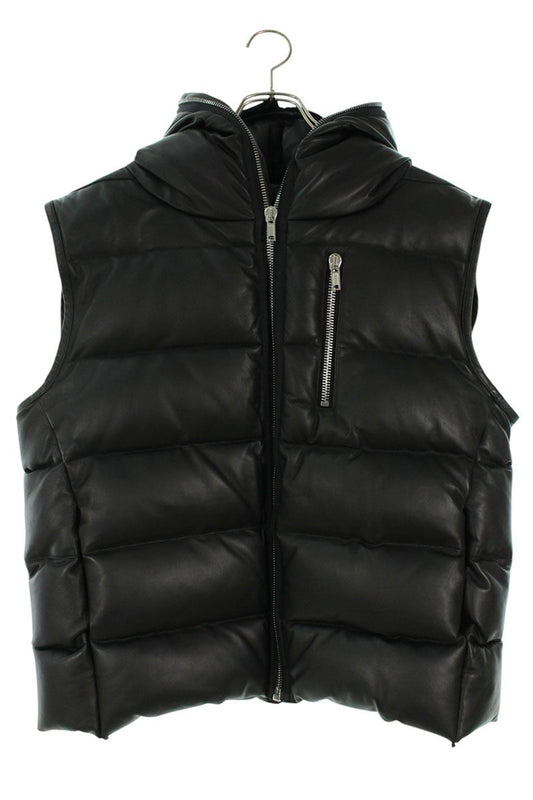 Rick Owens 23AW Lamb Leather Hooded Down Vest Size M