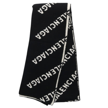 Balenciaga Logo Scarf Black x White
