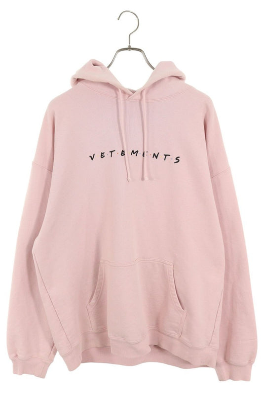 Vetements 21SS Logo Embroidered Hoodie Pink Size S