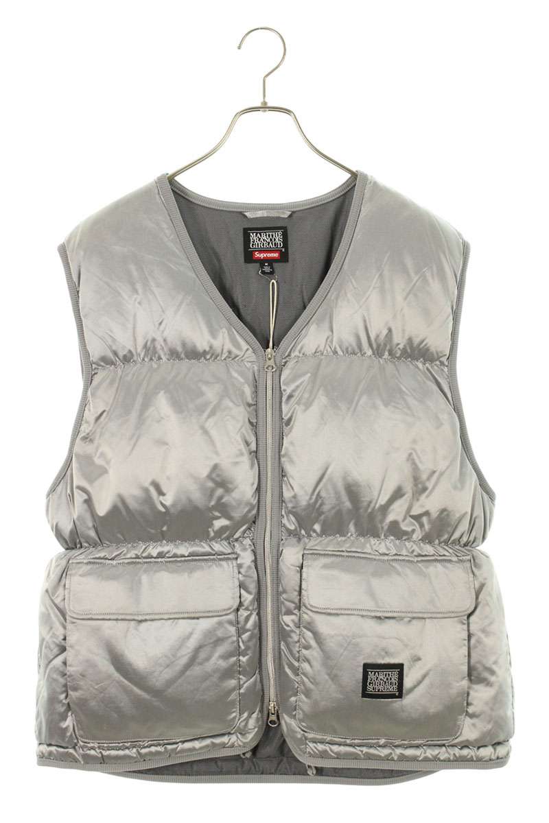 Supreme x FRANCOIS GIRBAUD 25SS Down Puffer Vest Silver Size M