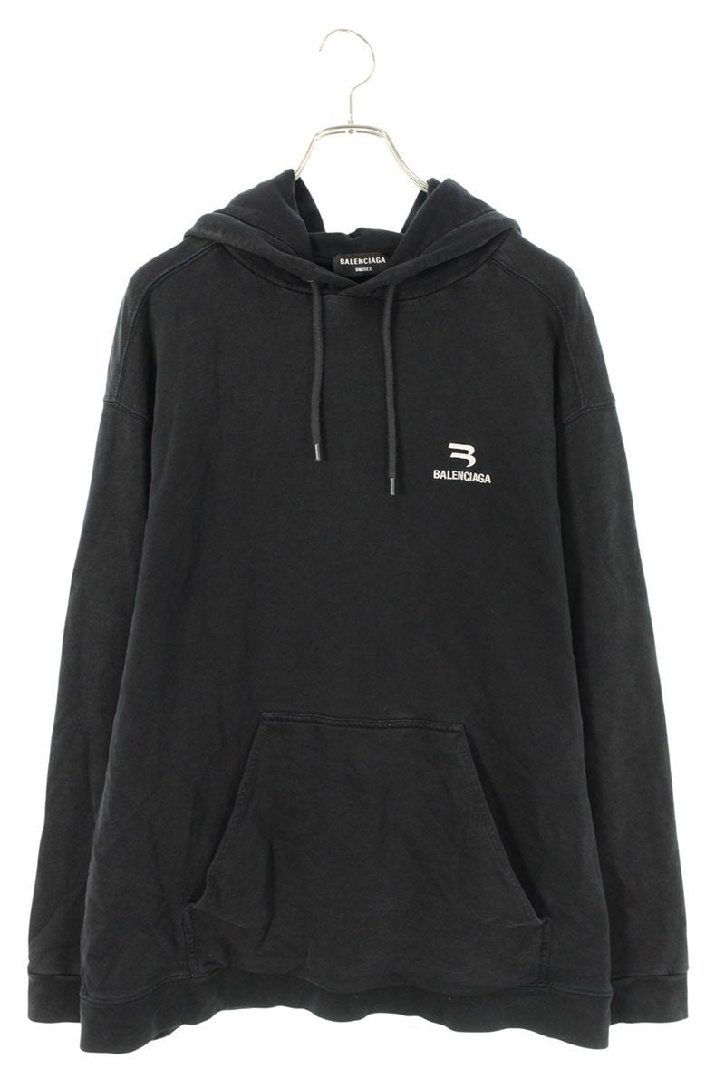 Balenciaga Logo Pullover Hoodie Black Size XS