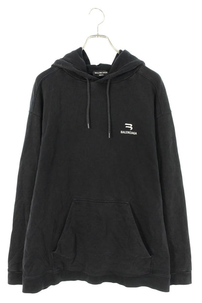 Balenciaga Logo Pullover Hoodie Black Size XS