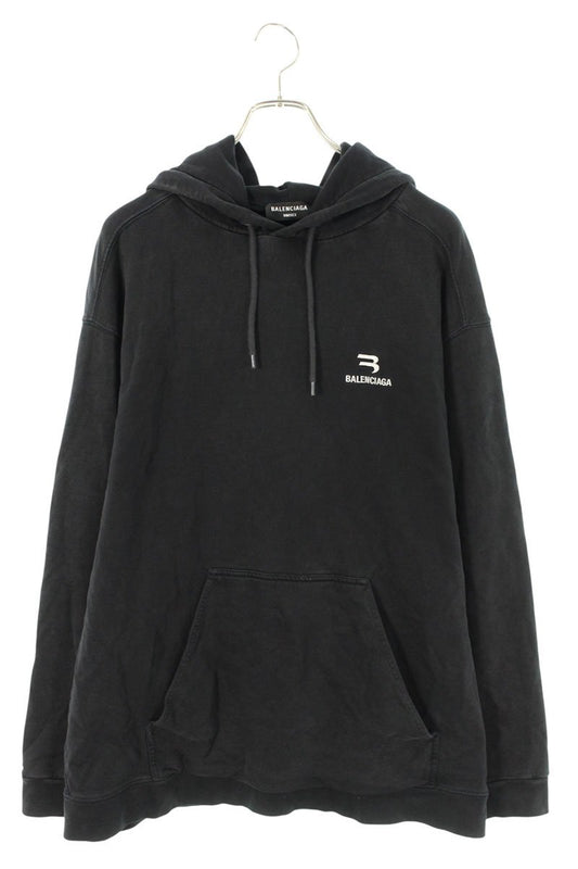 Balenciaga Logo Pullover Hoodie Black Size XS
