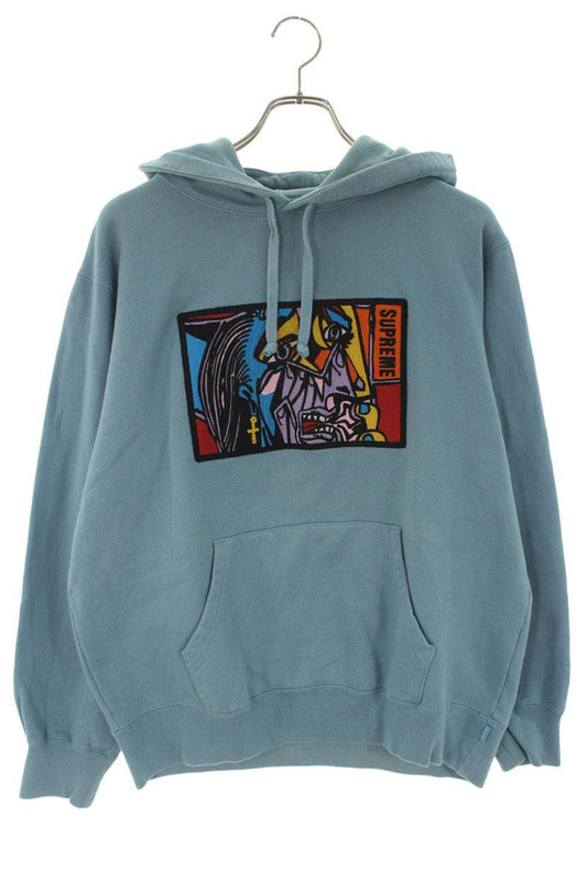 Supreme 18AW Chainstitch Hooded Sweatshirt Blue Size M