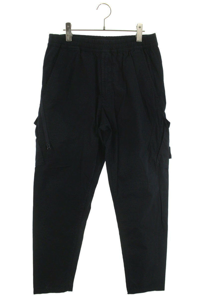 Stone Island Logo Patchwork Cargo Long Pants Blue Size 32