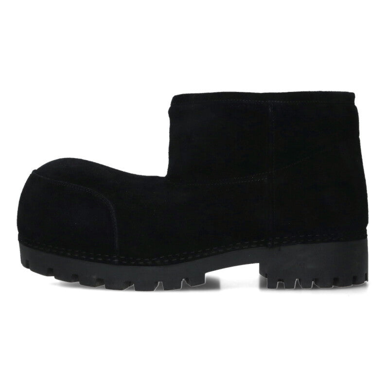 BALENCIAGA Alaska Fur Suede Short Boots Black Size 9.5