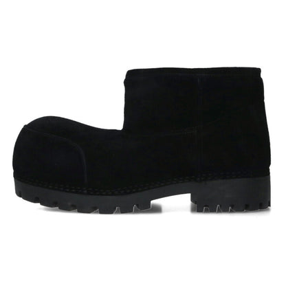 BALENCIAGA Alaska Fur Suede Short Boots Black Size 9.5