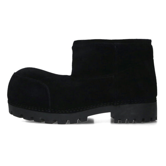 BALENCIAGA Alaska Fur Suede Short Boots Black Size 9.5