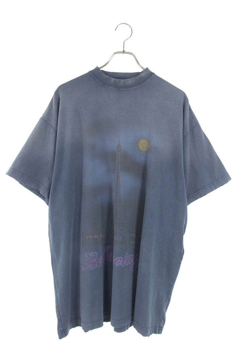 Balenciaga 24SS Logo Oversized T-Shirt Blue Size 2