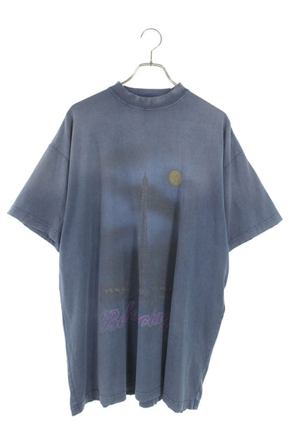 Balenciaga 24SS Logo Oversized T-Shirt Blue Size 2