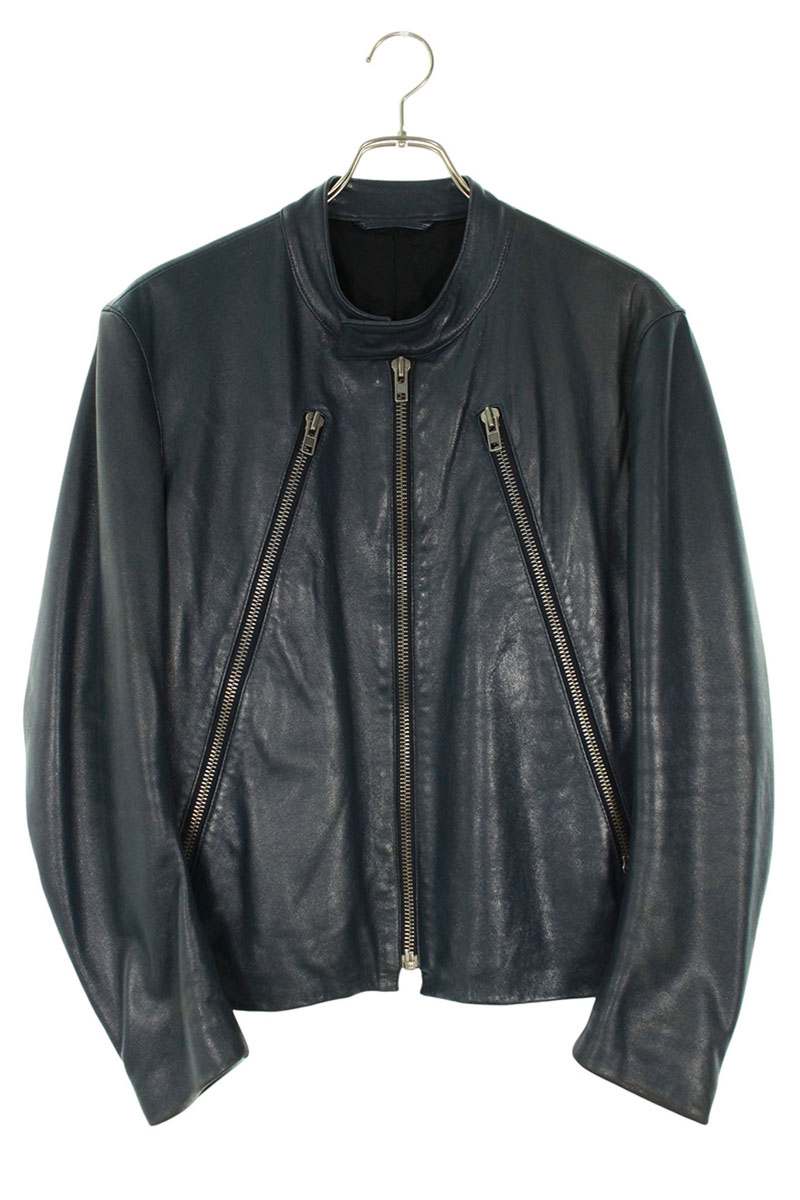 Maison Martin Margiela 07AW Leather Jacket Blue Size XS