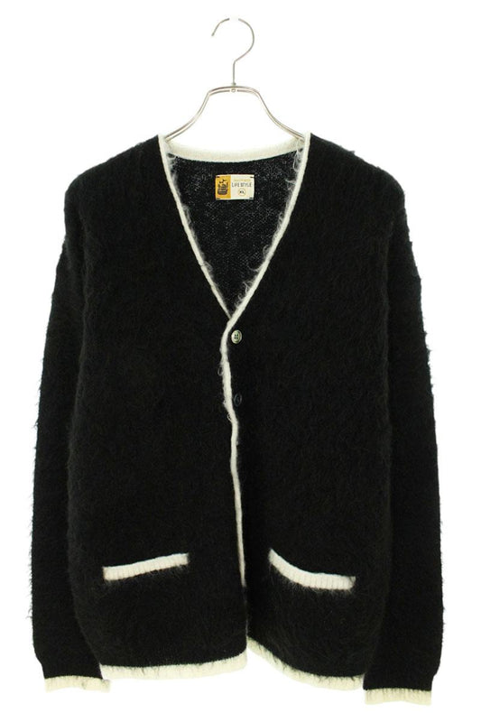 SAINT MICHAEL Knit Mohair Cardigan Black Size XL