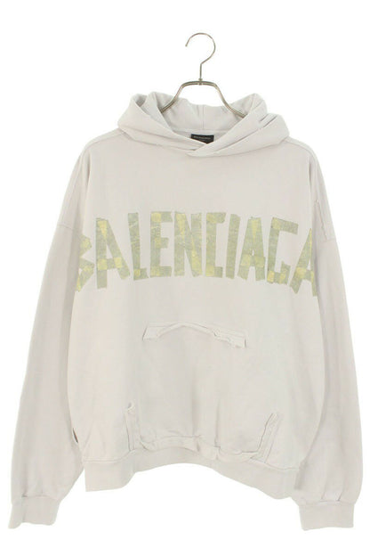 Balenciaga TAPE Type Distressed Hoodie White Size S