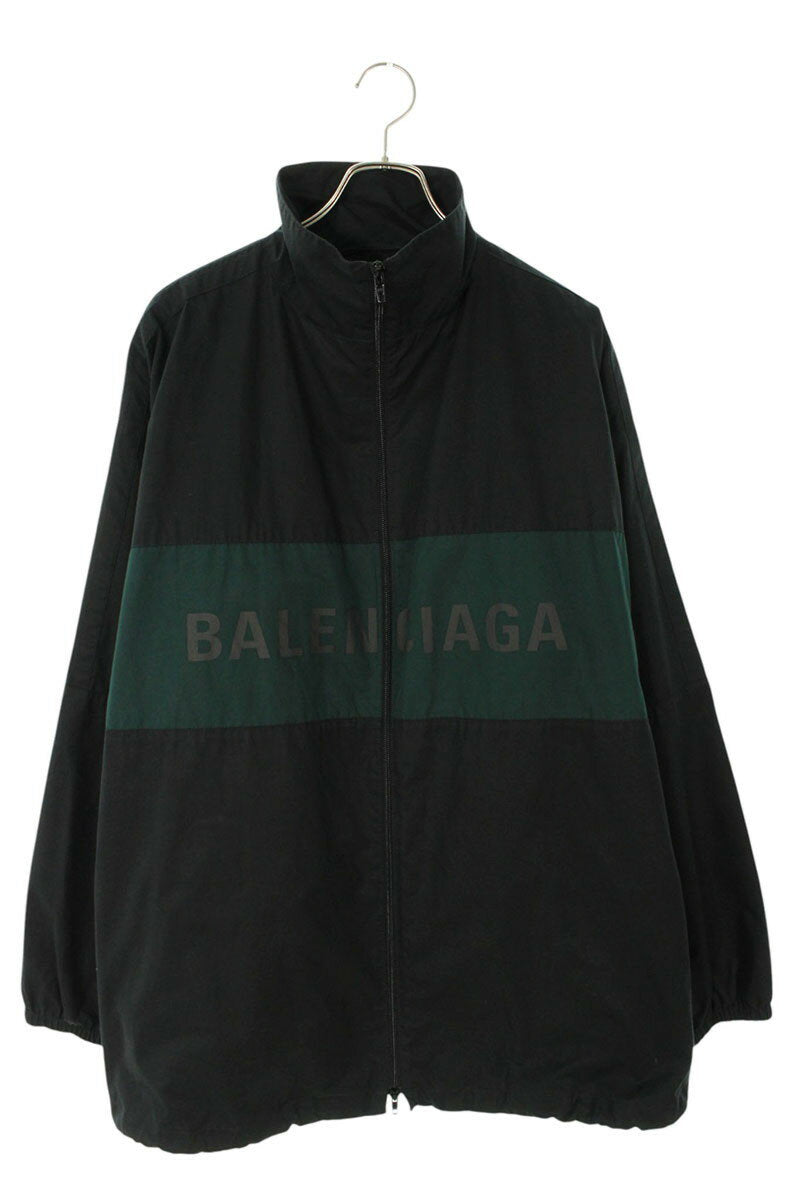 Balenciaga 22AW Logo Print Blouson Black x Green Size S