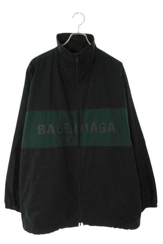 Balenciaga 22AW Logo Print Blouson Black x Green Size S