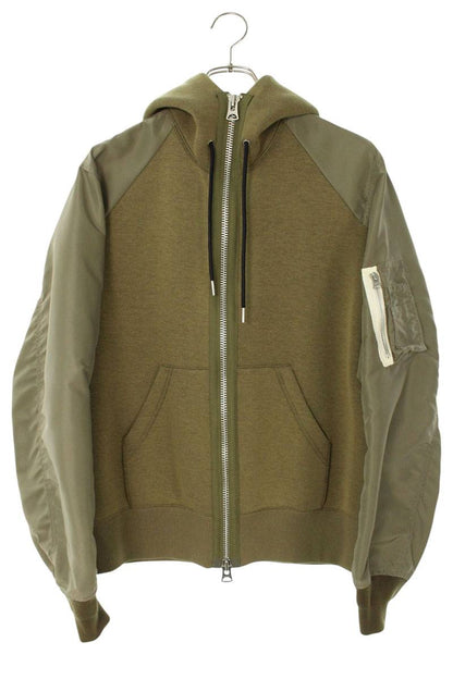 Sacai Zip Up Hoodie Green Size S