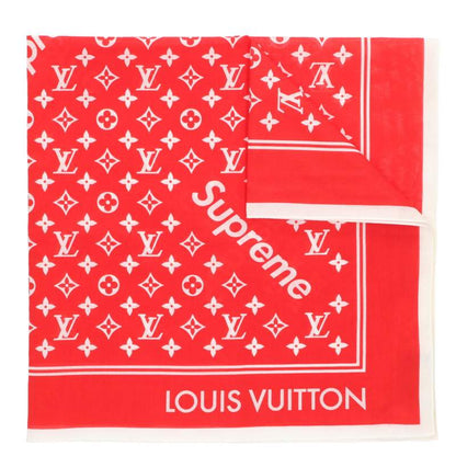 Supreme 17AW Louis Vuitton Monogram Scarf Red One Size