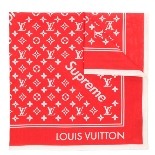 Supreme 17AW Louis Vuitton Monogram Scarf Red One Size