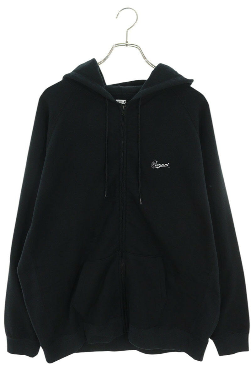 SEQUEL 23AW Print Zip Up Hoodie Black Size XL