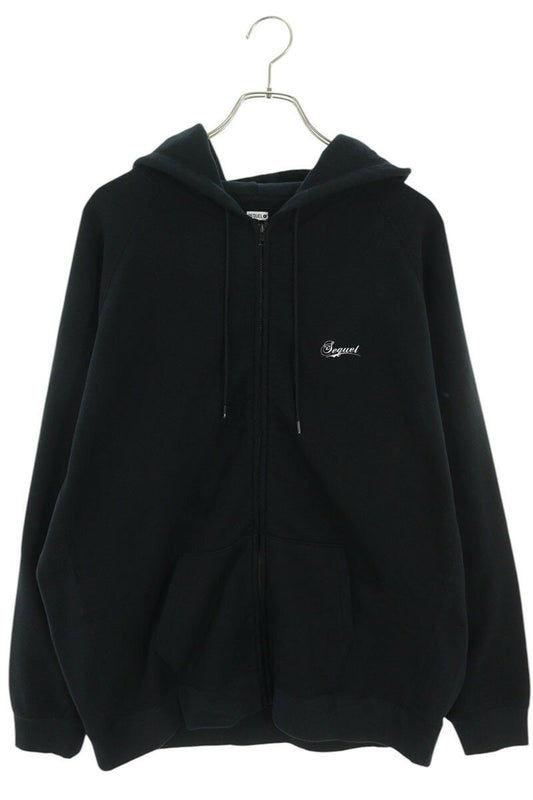 SEQUEL 23AW Print Zip Up Hoodie Black Size XL