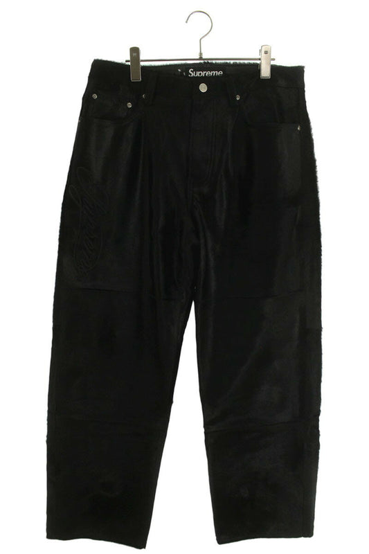 Supreme 25SS Leather Long Pants Black US 32