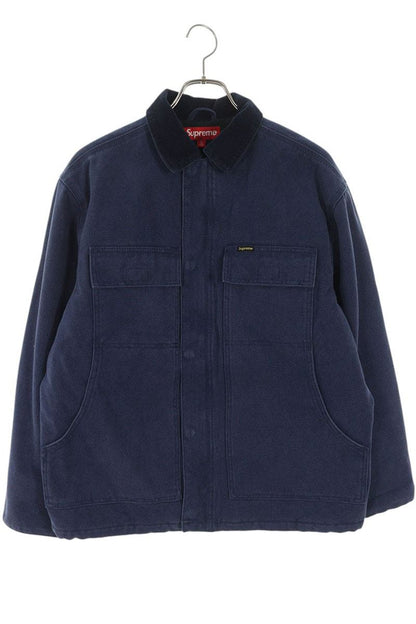 Supreme 25SS Old English Canvas Work Jacket Blue Size S