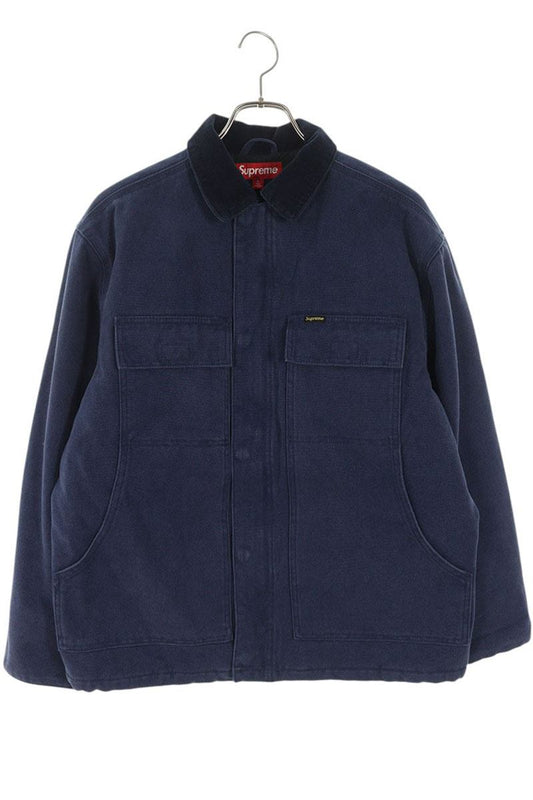 Supreme 25SS Old English Canvas Work Jacket Blue Size S