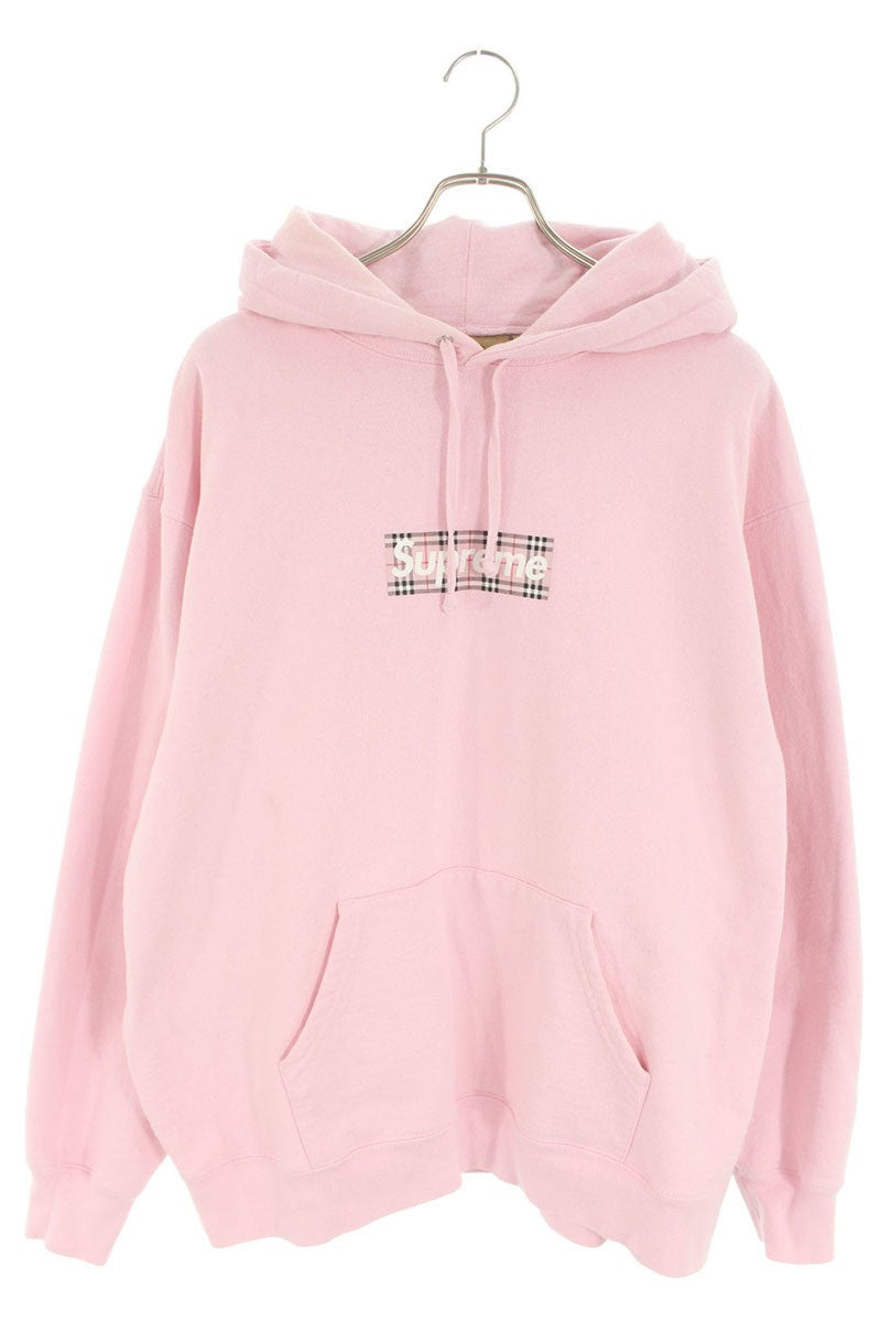 Supreme x Burberry Burberry Box Logo Hooded Sweatshirt Pink Size L