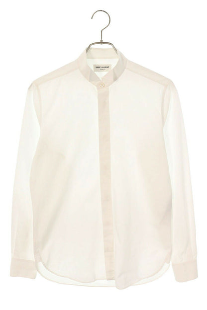 Saint Laurent Paris Cotton Long Sleeve Shirt White Size XS