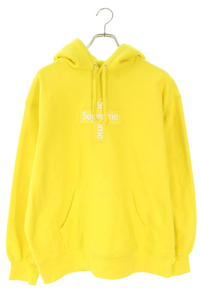 Supreme 20AW Cross Box Logo Hooded Sweatshirt Yellow Size M