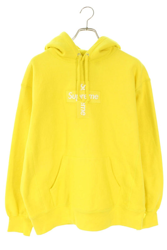 Supreme 20AW Cross Box Logo Hooded Sweatshirt Yellow Size M