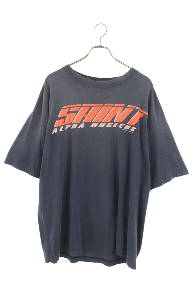 Saint Michael Graphic Print T-Shirt Blue x Orange Size XL