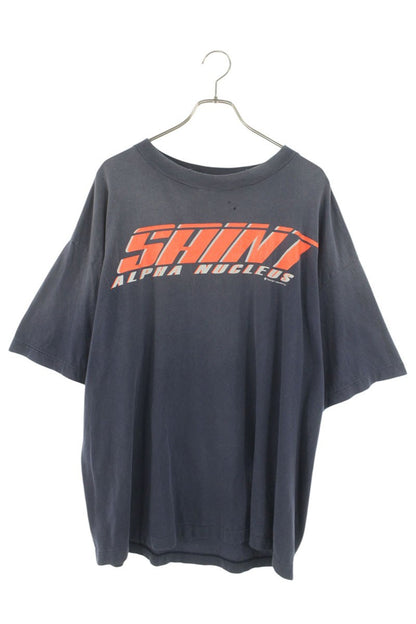 Saint Michael Graphic Print T-Shirt Blue x Orange Size XL