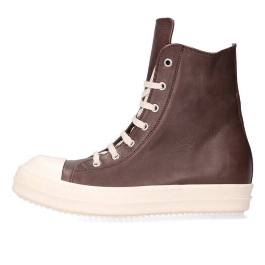 Rick Owens Leather Sneakers Brown x White Size 40